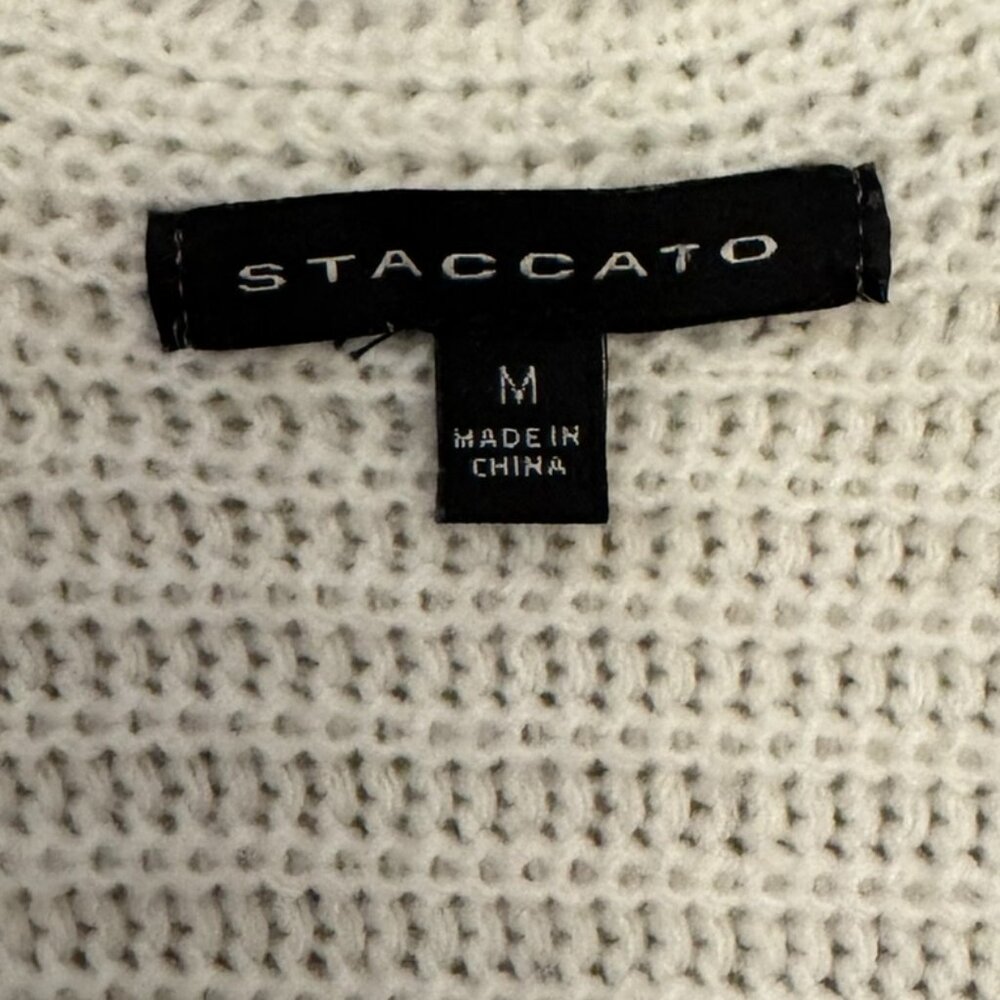 Staccato White Women's Sweater Open-Shoulder - Picture 2 of 5